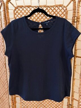 Nautica Women’s Navy Cap Sleeve Crewneck Top